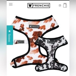 Frenchie Brand Duo Reversible Dog Harness In Moo Size XL (leash Included)